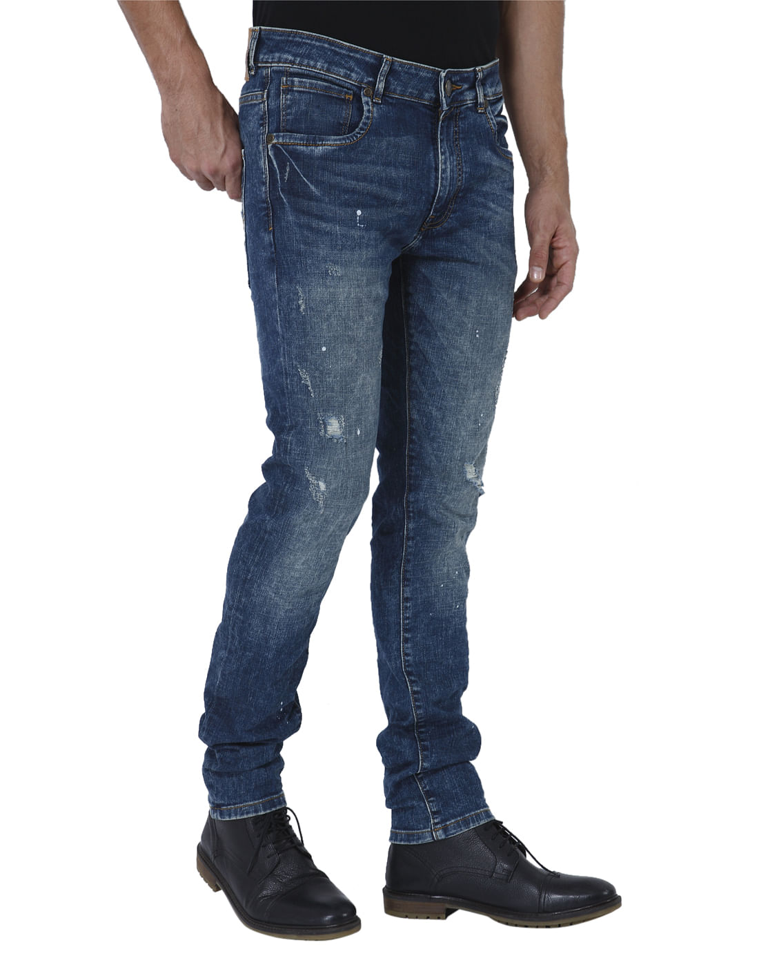 Blue Ripped Ben Skinny Fit Jeans