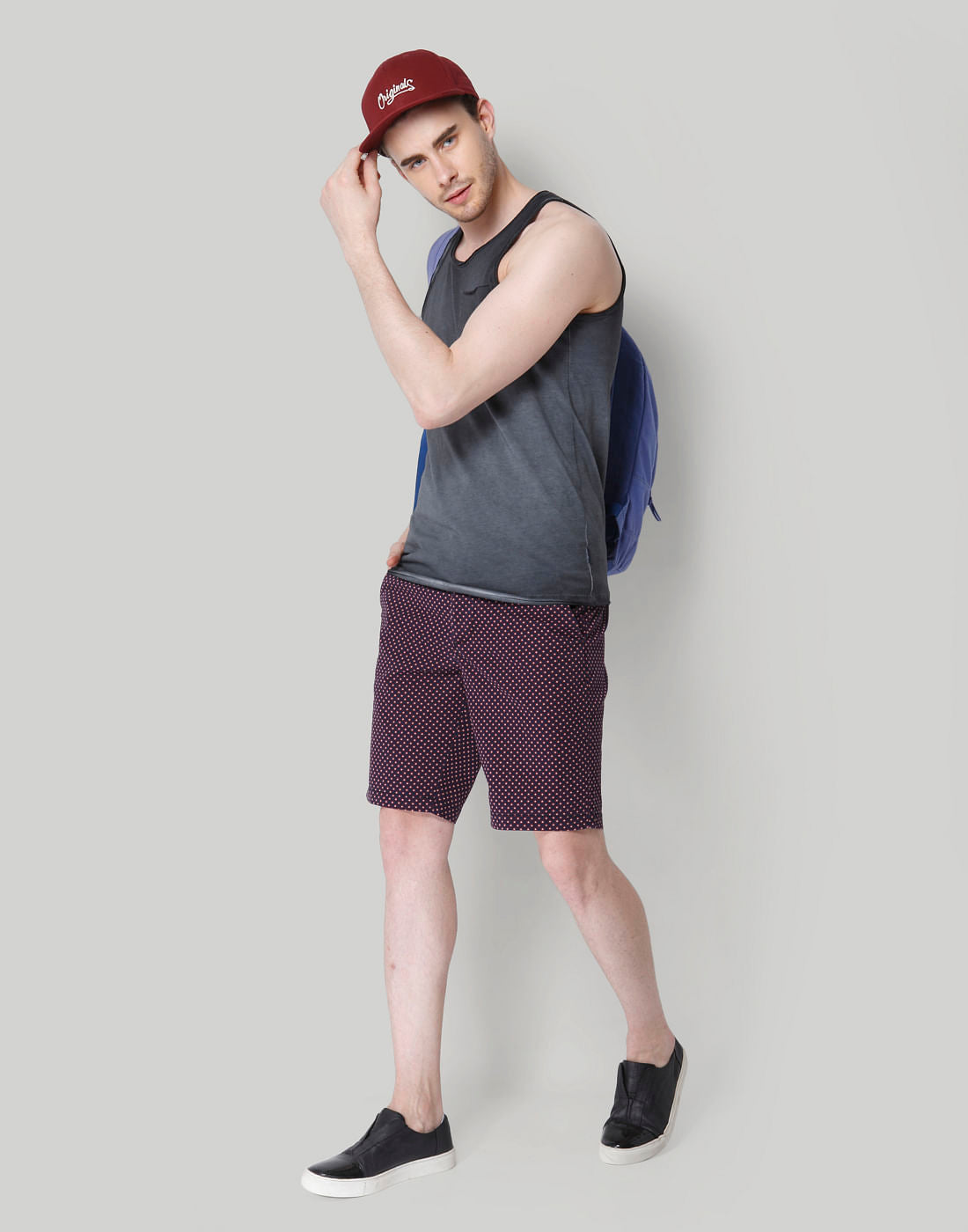 Purple All Over Print Chino Shorts