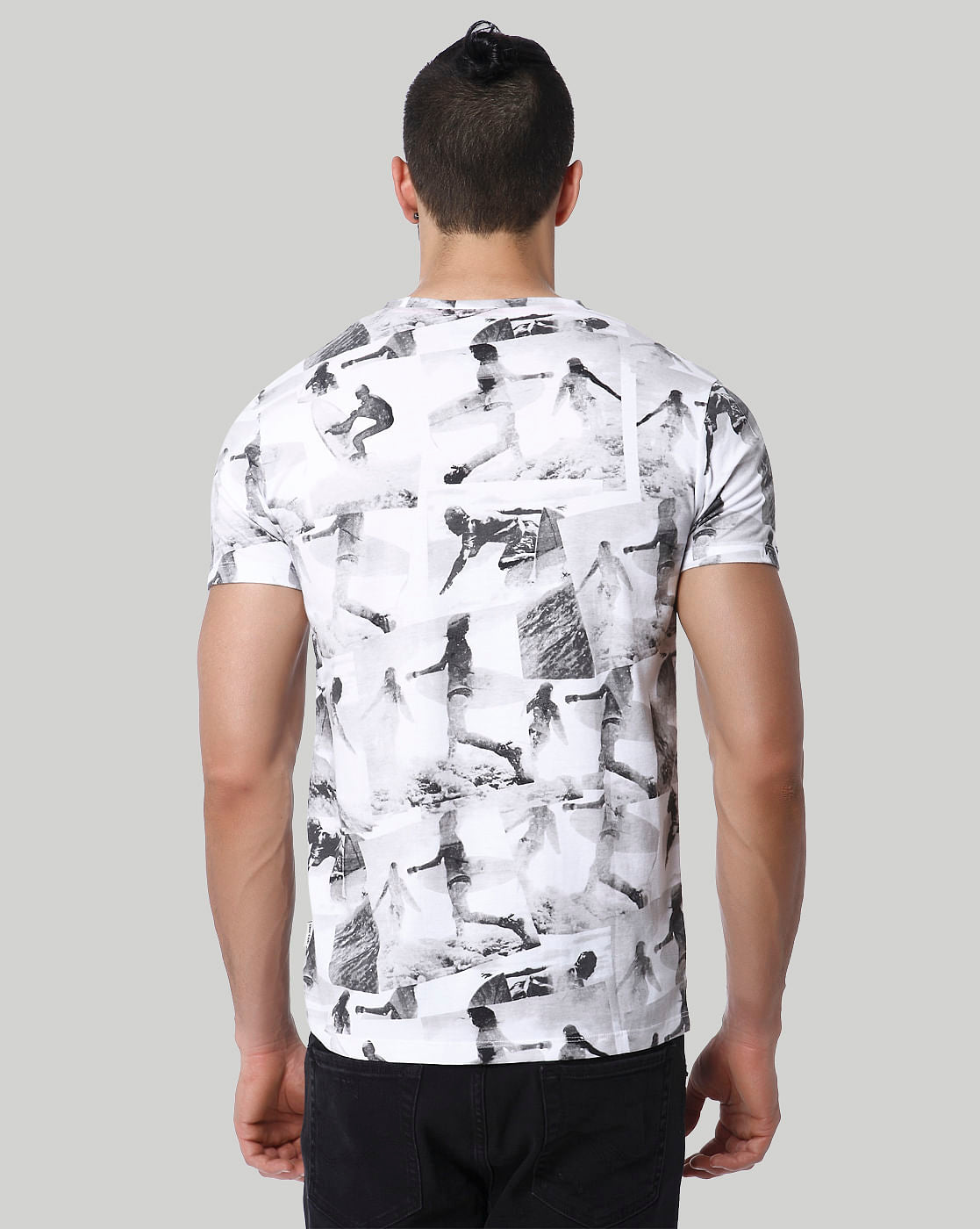 White Graphic Print Crew Neck T-Shirt