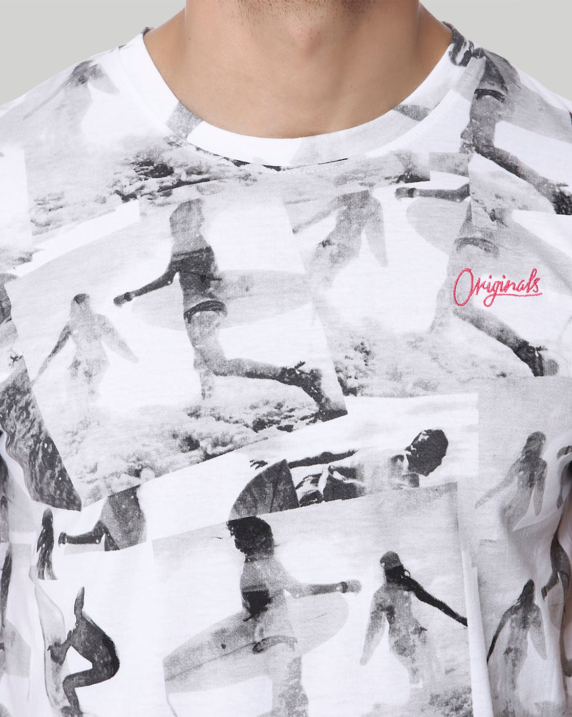 White Graphic Print Crew Neck T-Shirt