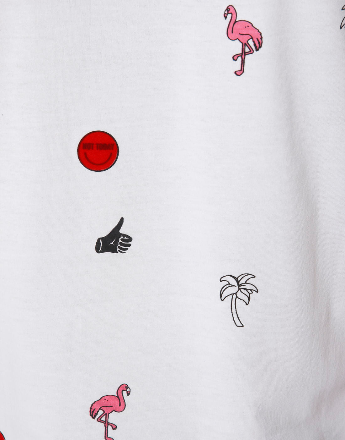 White All Over Print Crew Neck T-Shirt