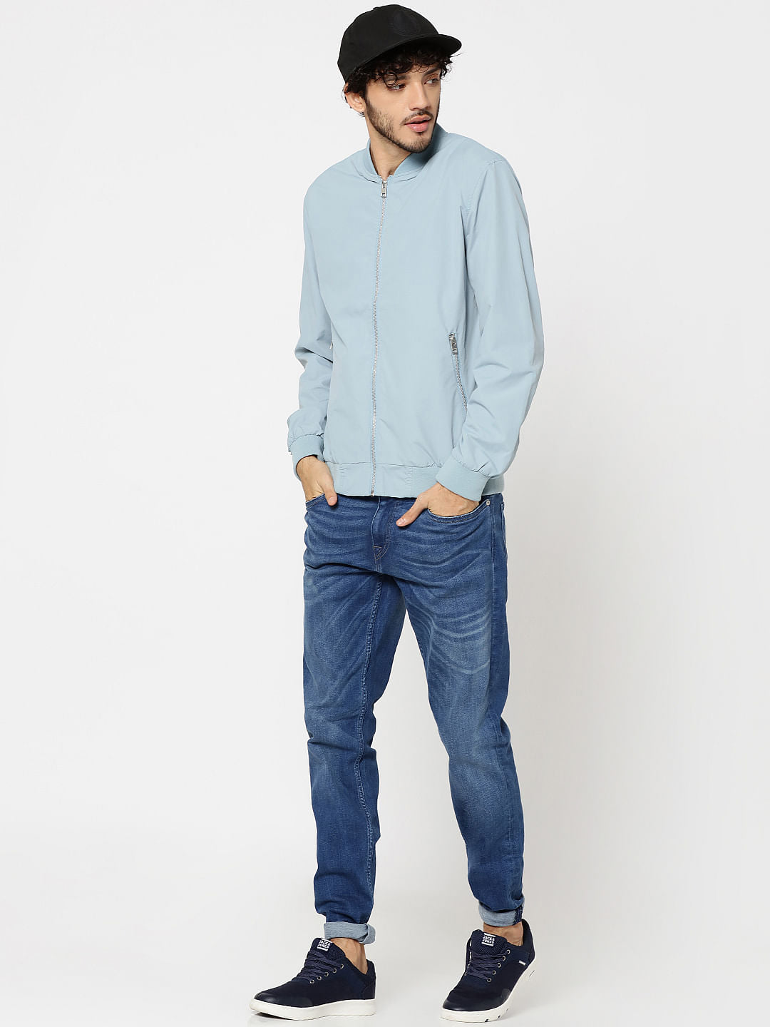 Light Blue Bomber Jacket - S