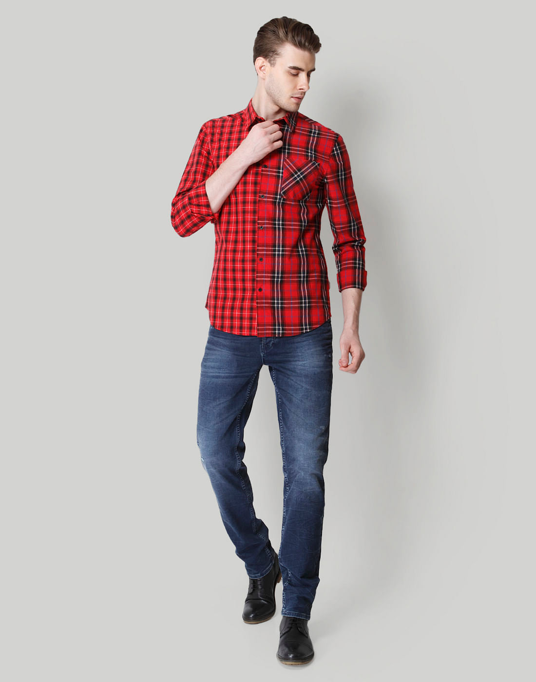 Red Slim Fit Shirts