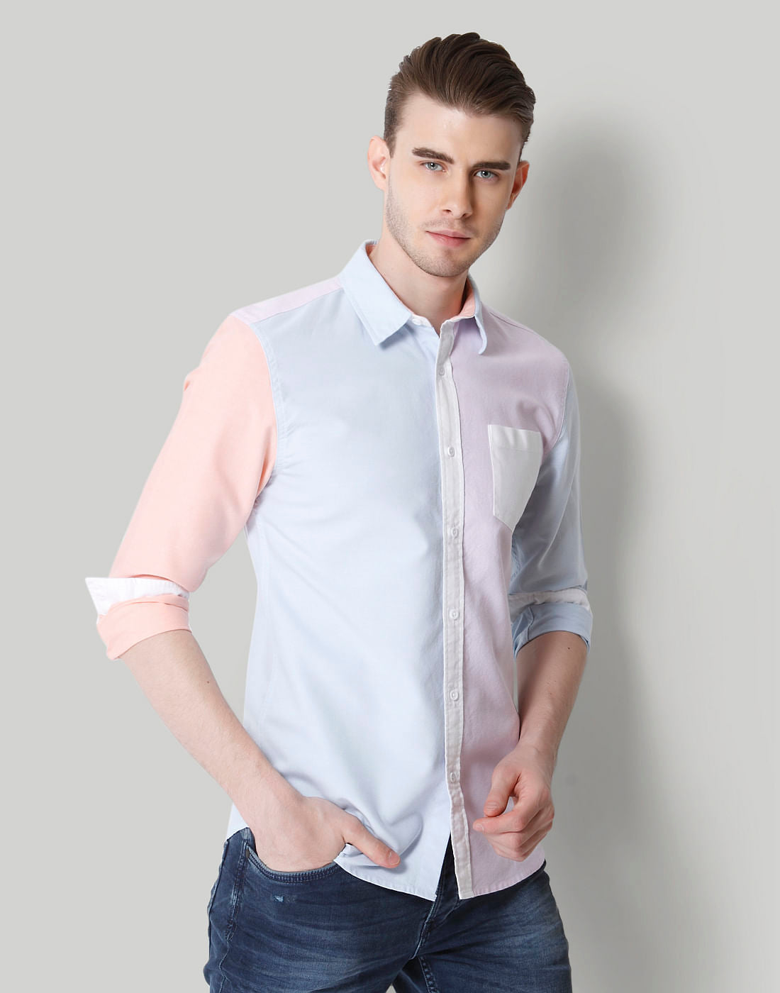 Blue Slim Fit Shirts