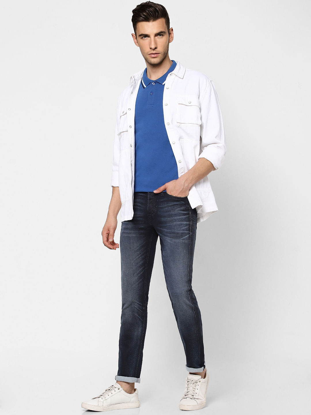Dark Blue Low Rise Glenn Slim Fit Jeans - 28/30