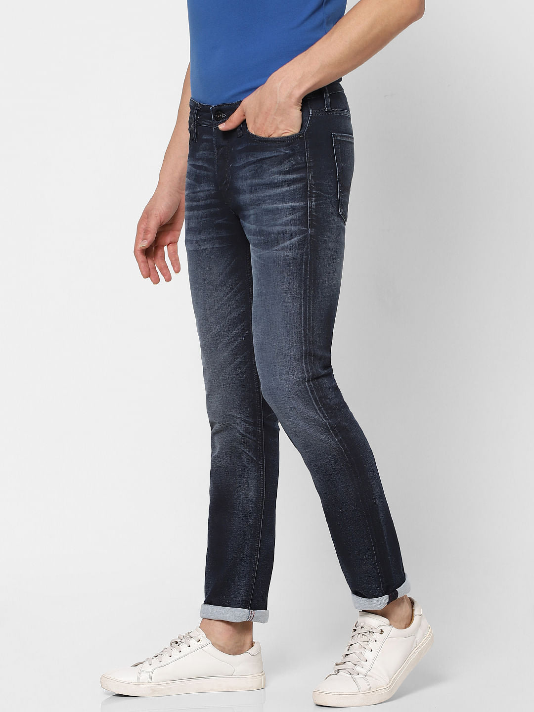 Dark Blue Low Rise Glenn Slim Fit Jeans