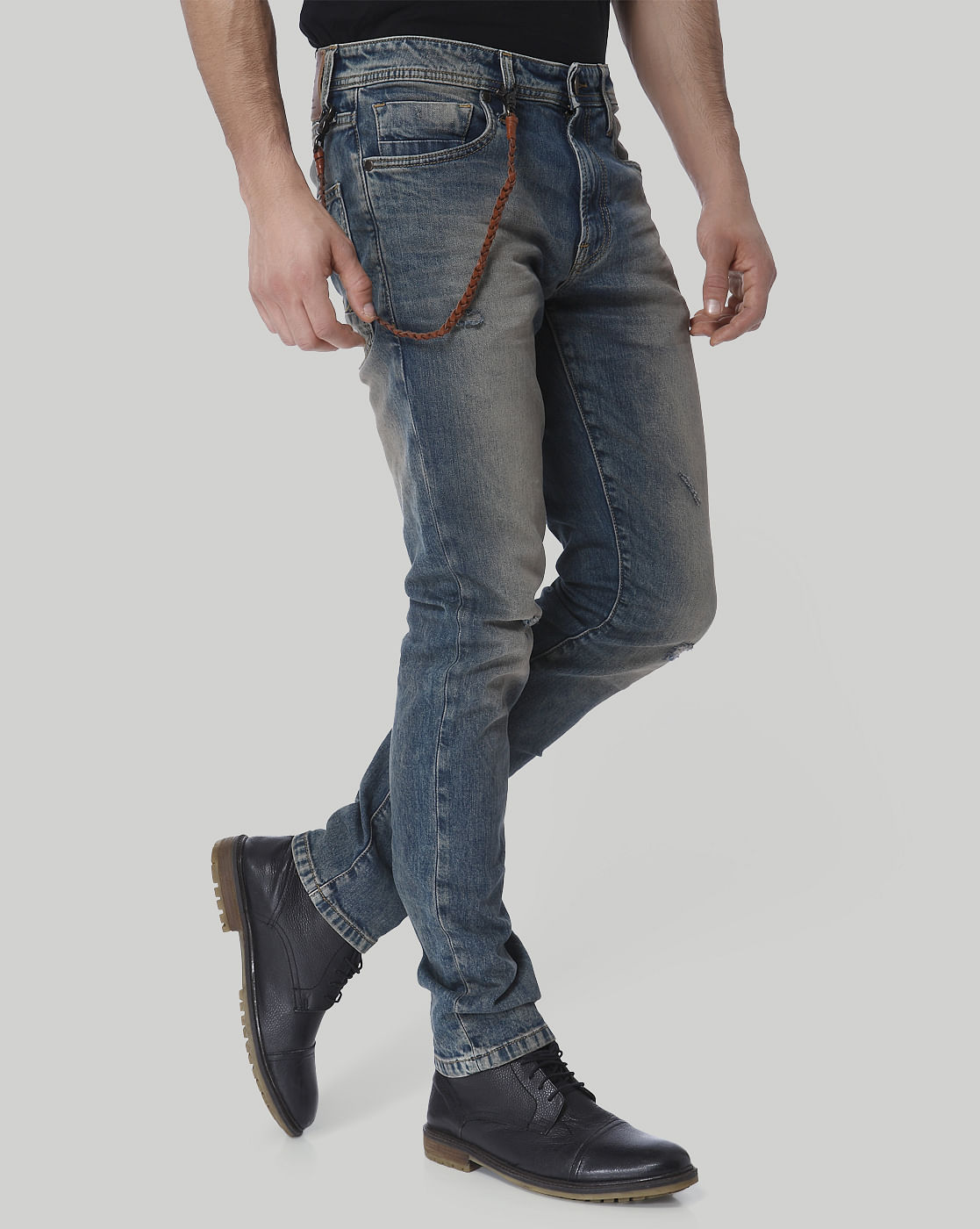 Blue Washed Tim Slim Fit Jeans