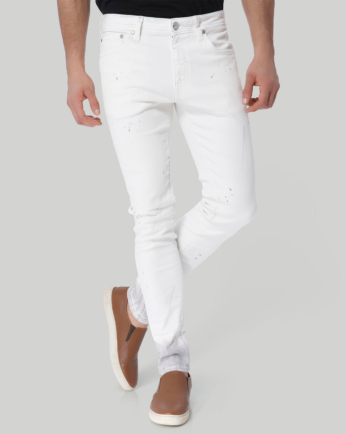 White Low Rise Liam Skinny Jeans