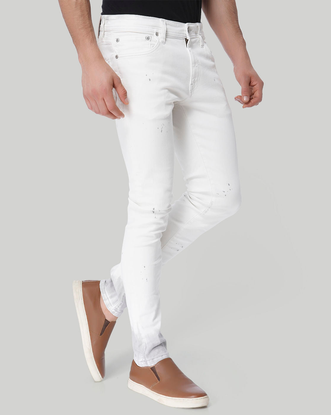 White Low Rise Liam Skinny Jeans