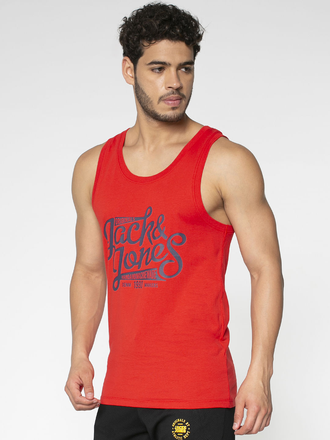 Red Logo Print Vest