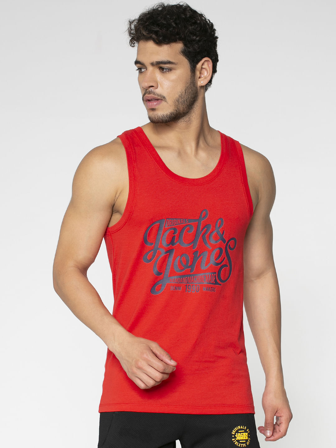 Red Logo Print Vest