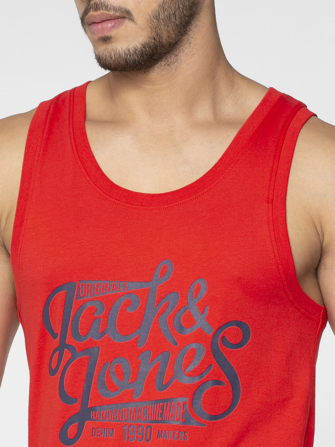 Red Logo Print Vest