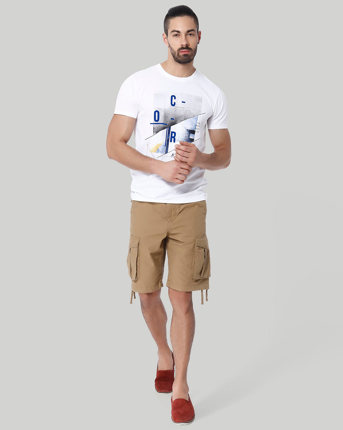 White Graphic Print Crew Neck T-Shirt