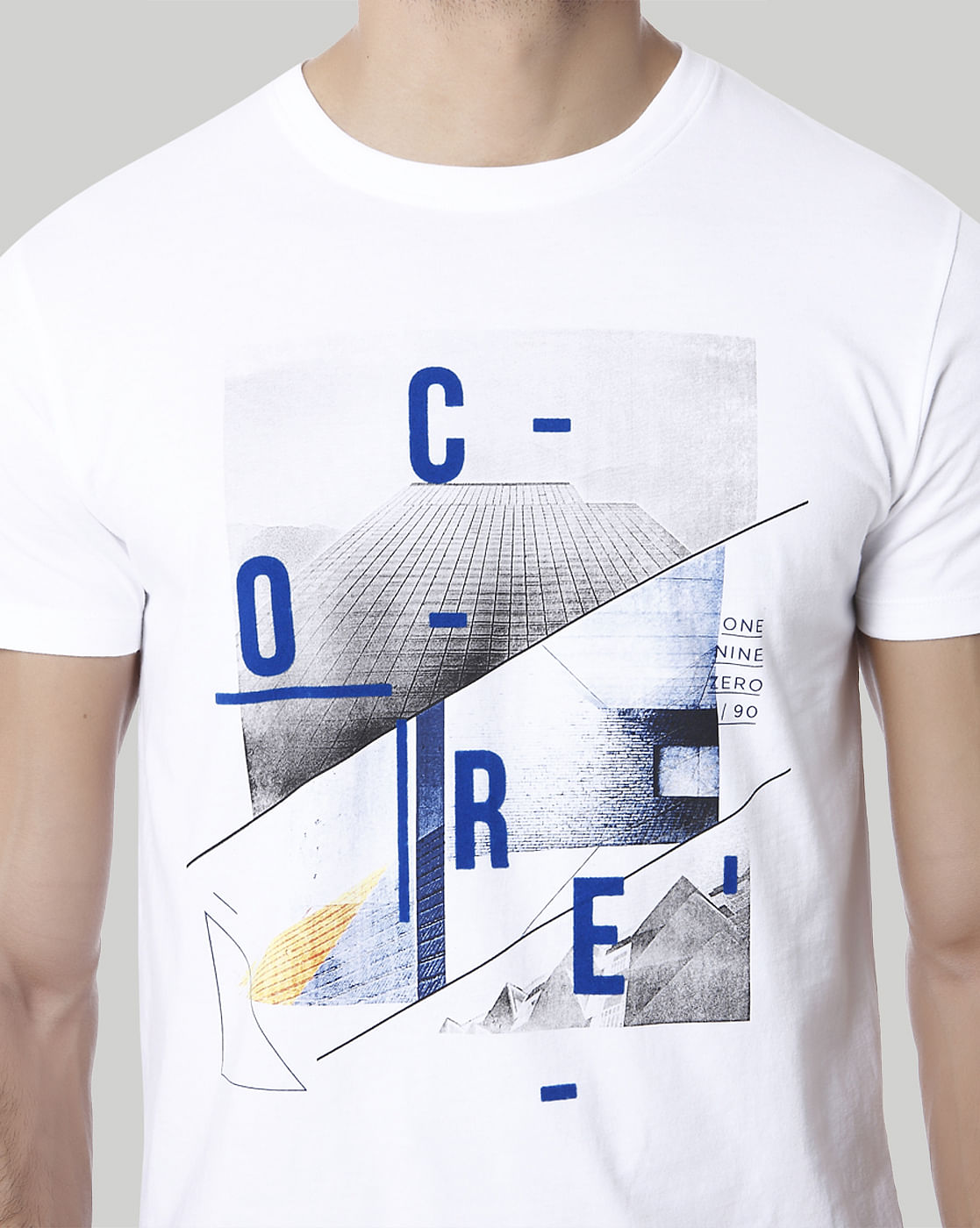 White Graphic Print Crew Neck T-Shirt