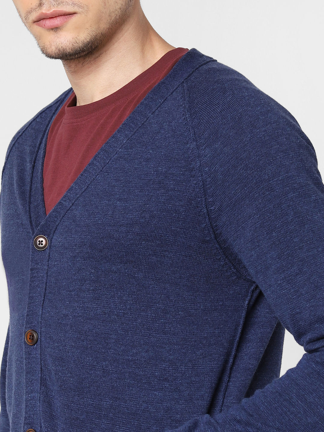 Blue Front Open Cardigan