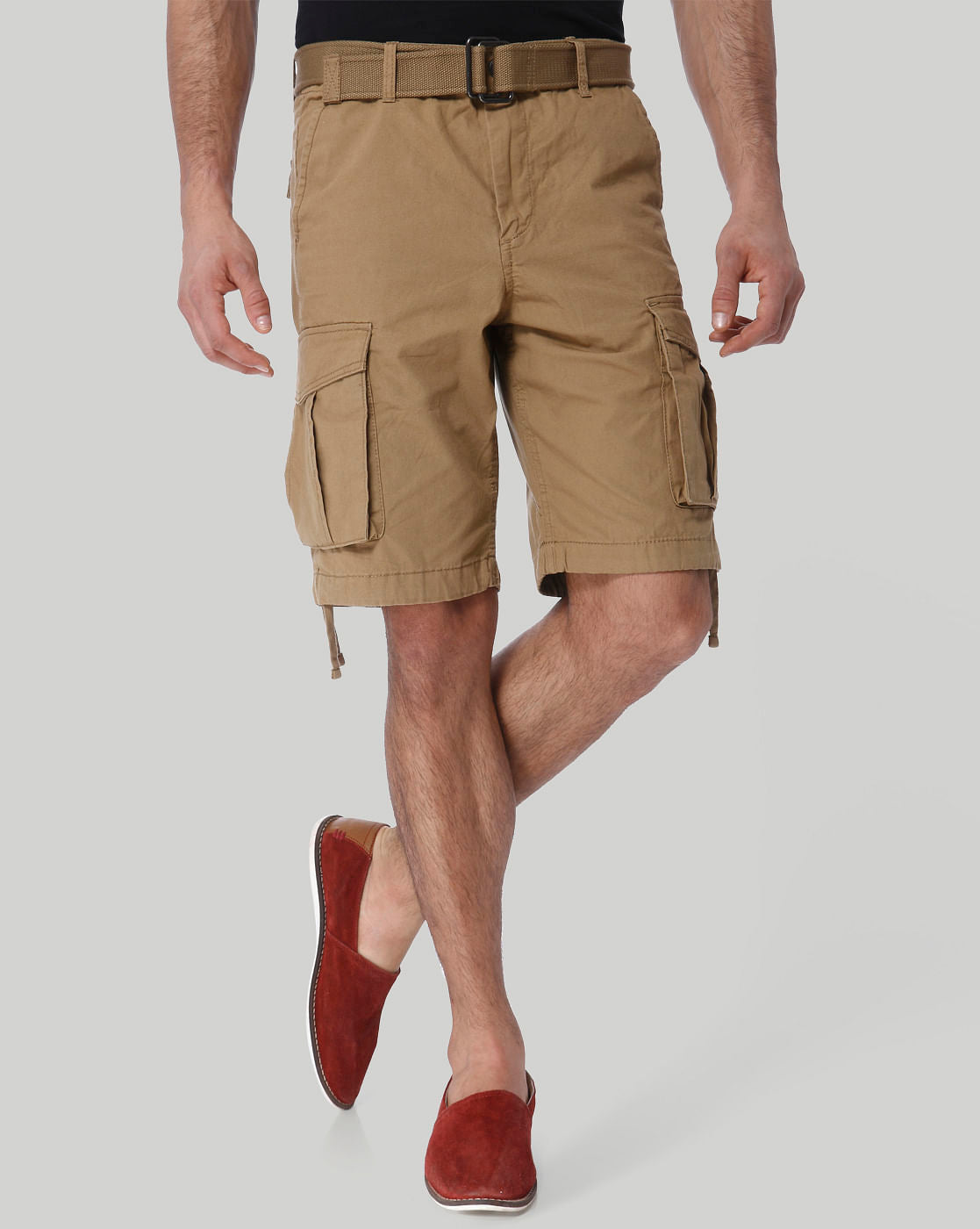 Brown Cargo Shorts - S