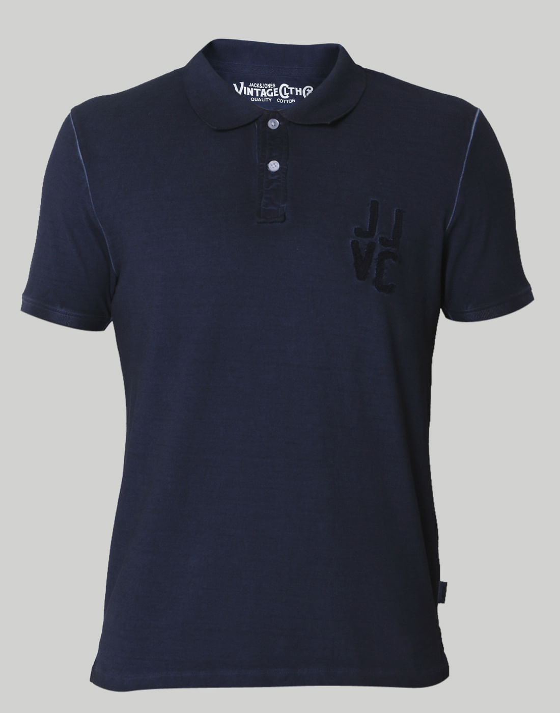 Blue Washed Polo Neck T-Shirt