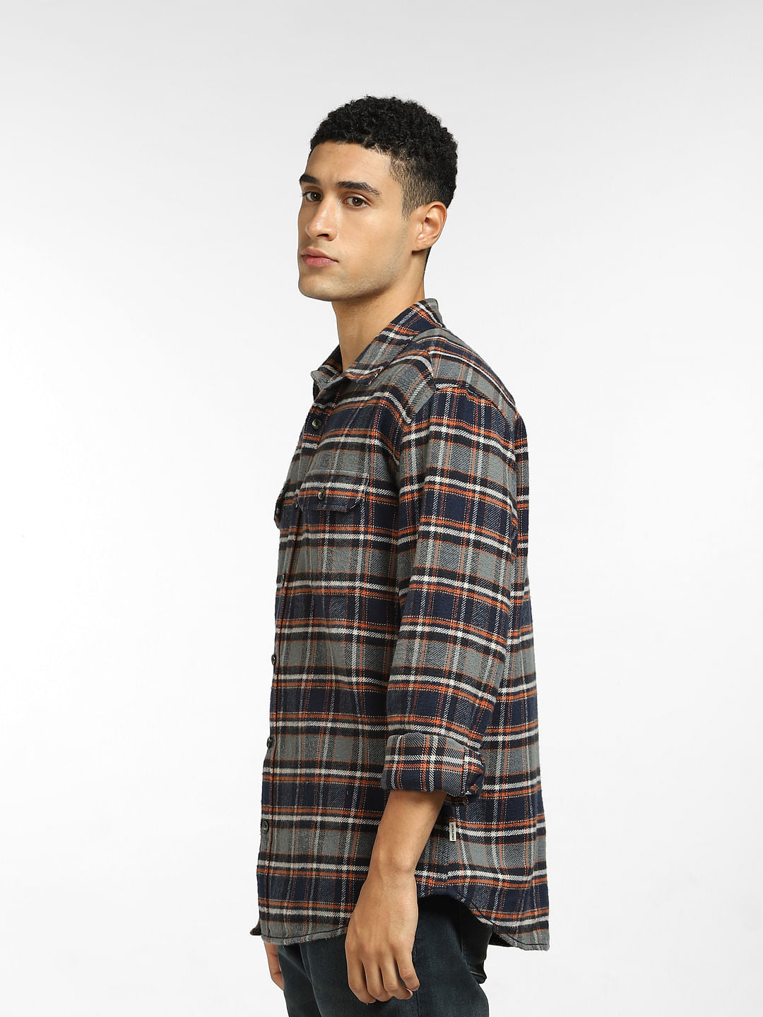 Dark Green Check Full Sleeves Shirt