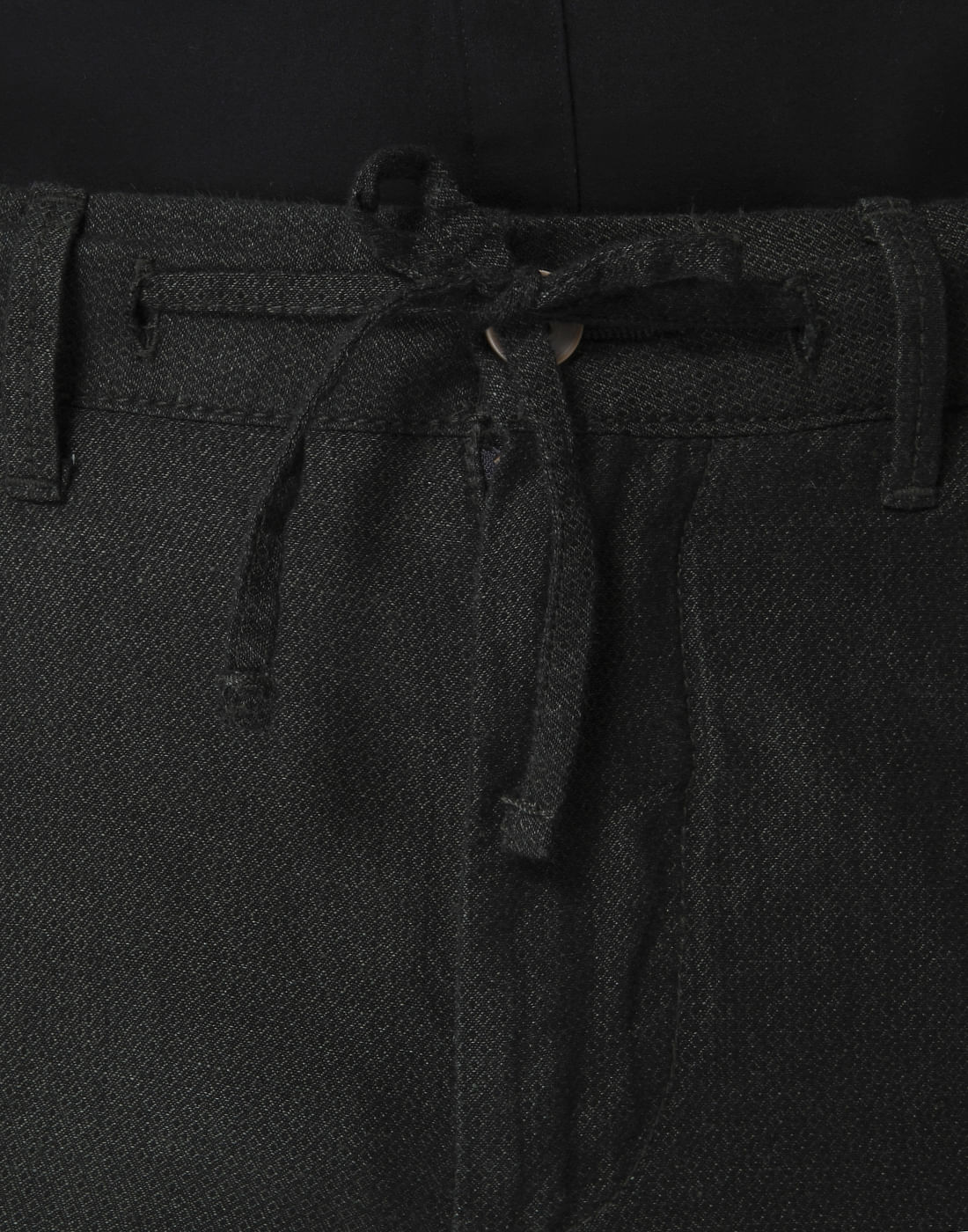 Dark Grey Mid Rise Dobby Trousers
