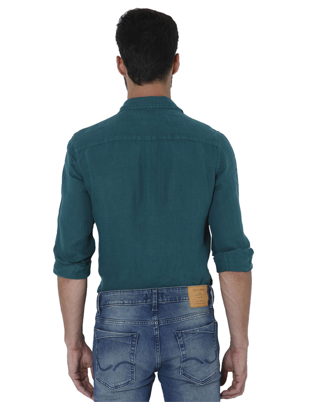Green Linen Full Sleeves Shirt