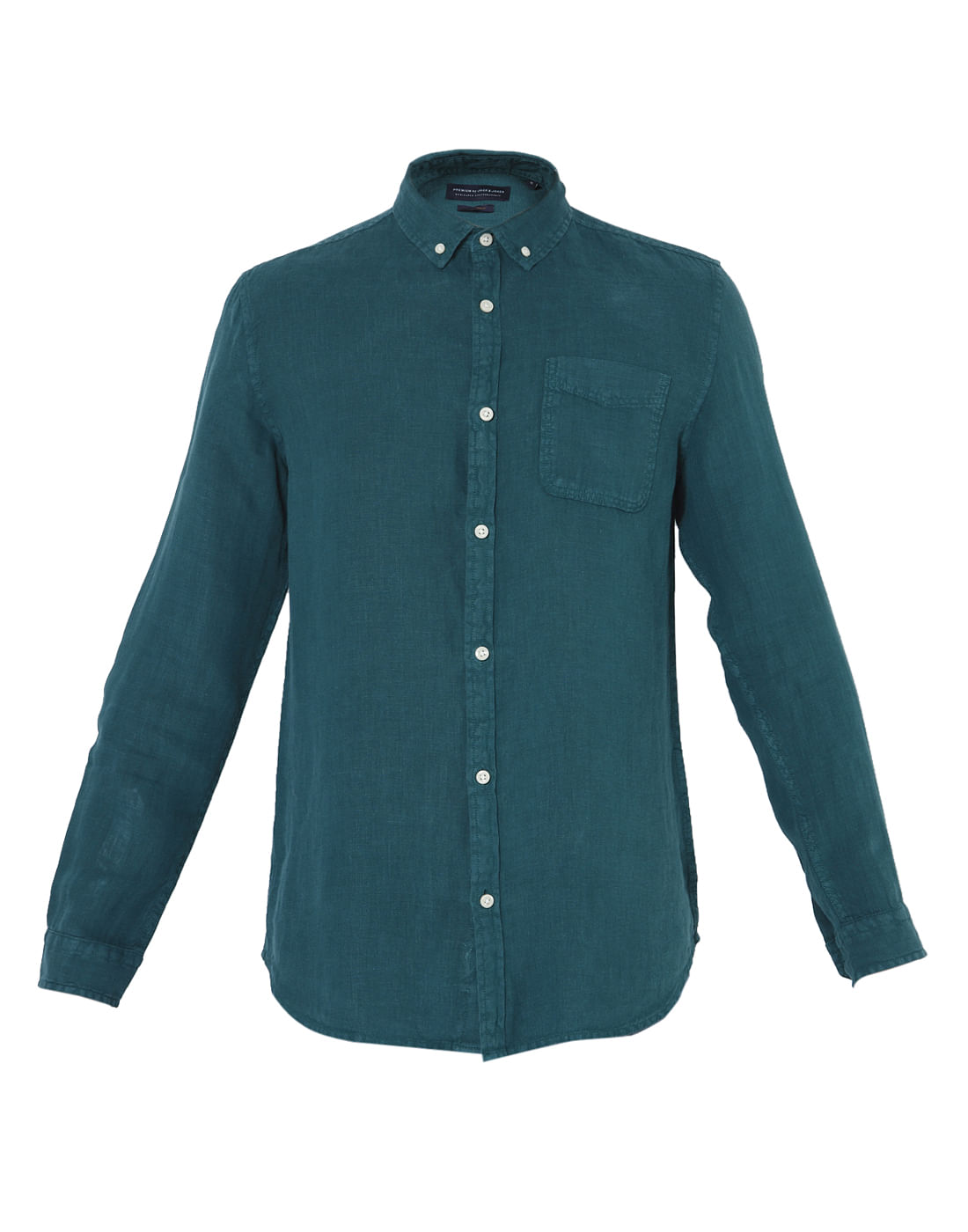 Green Linen Full Sleeves Shirt