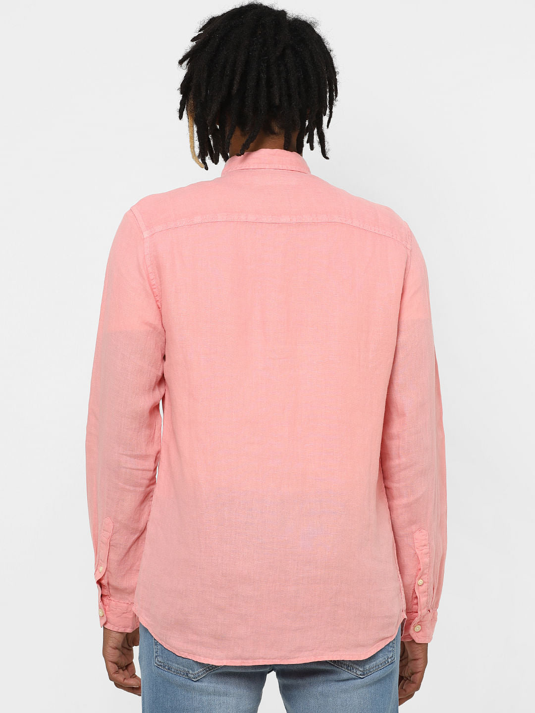 Pink Full Sleeves Linen Shirt