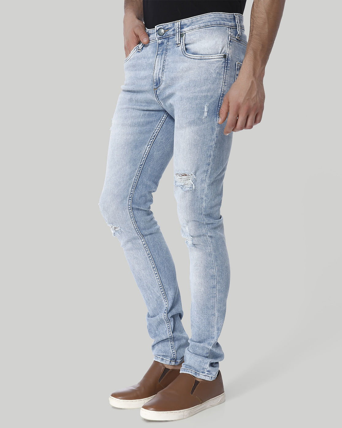 Light Blue Ripped Liam Skinny Jeans