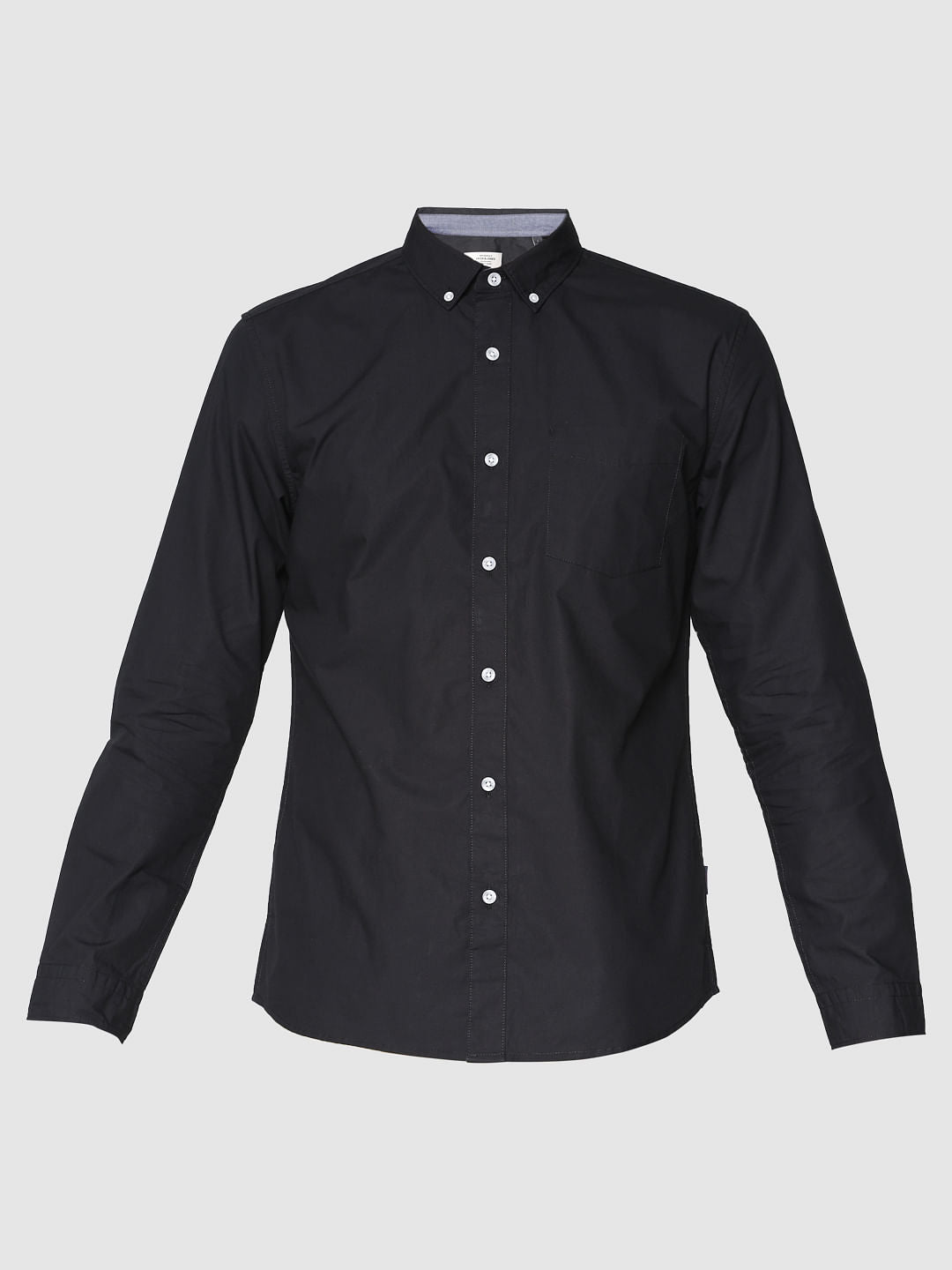 Black Slim Fit Full Sleeves Shirt
