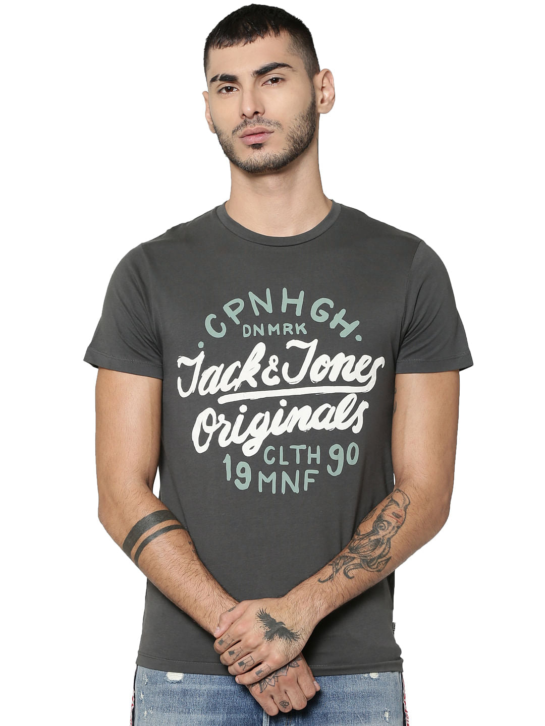 Blue Slim Fit T-Shirts - S