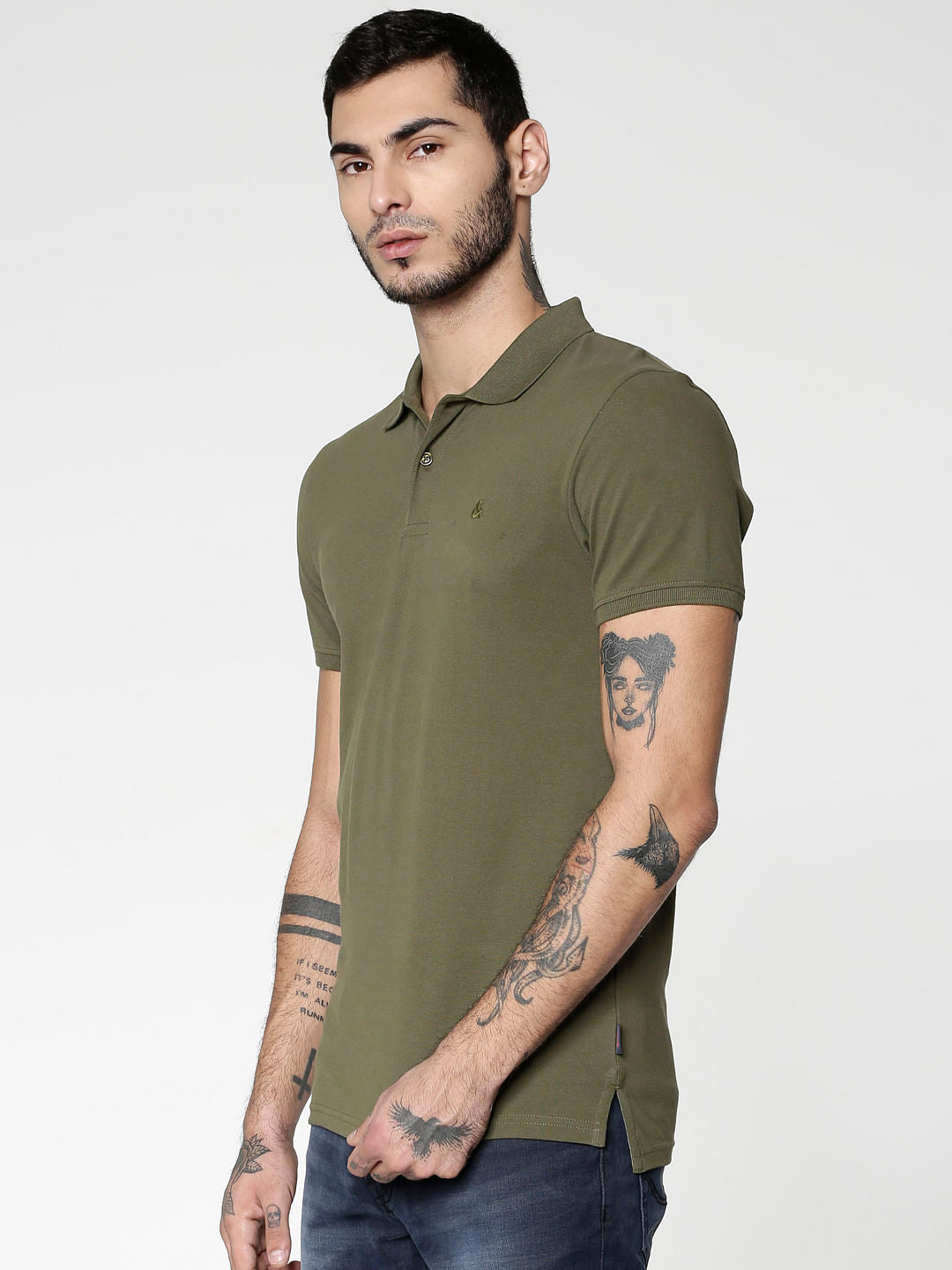 Green Slim Fit Polo Neck T-Shirt