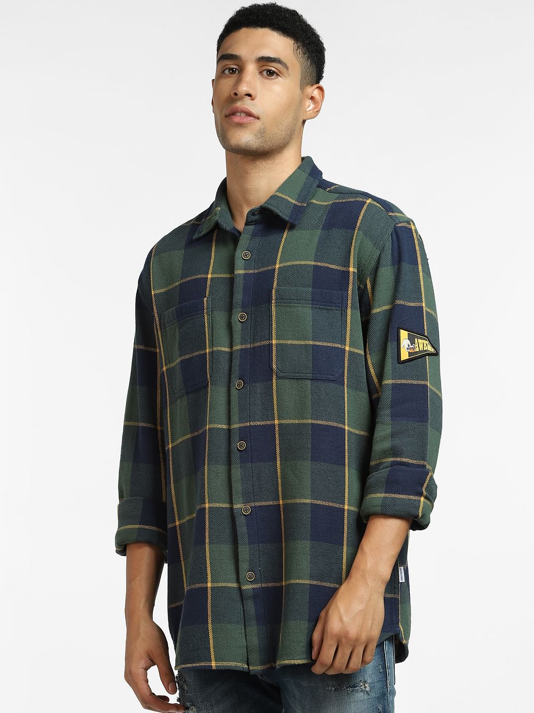Green Check Full Sleeves Shirt