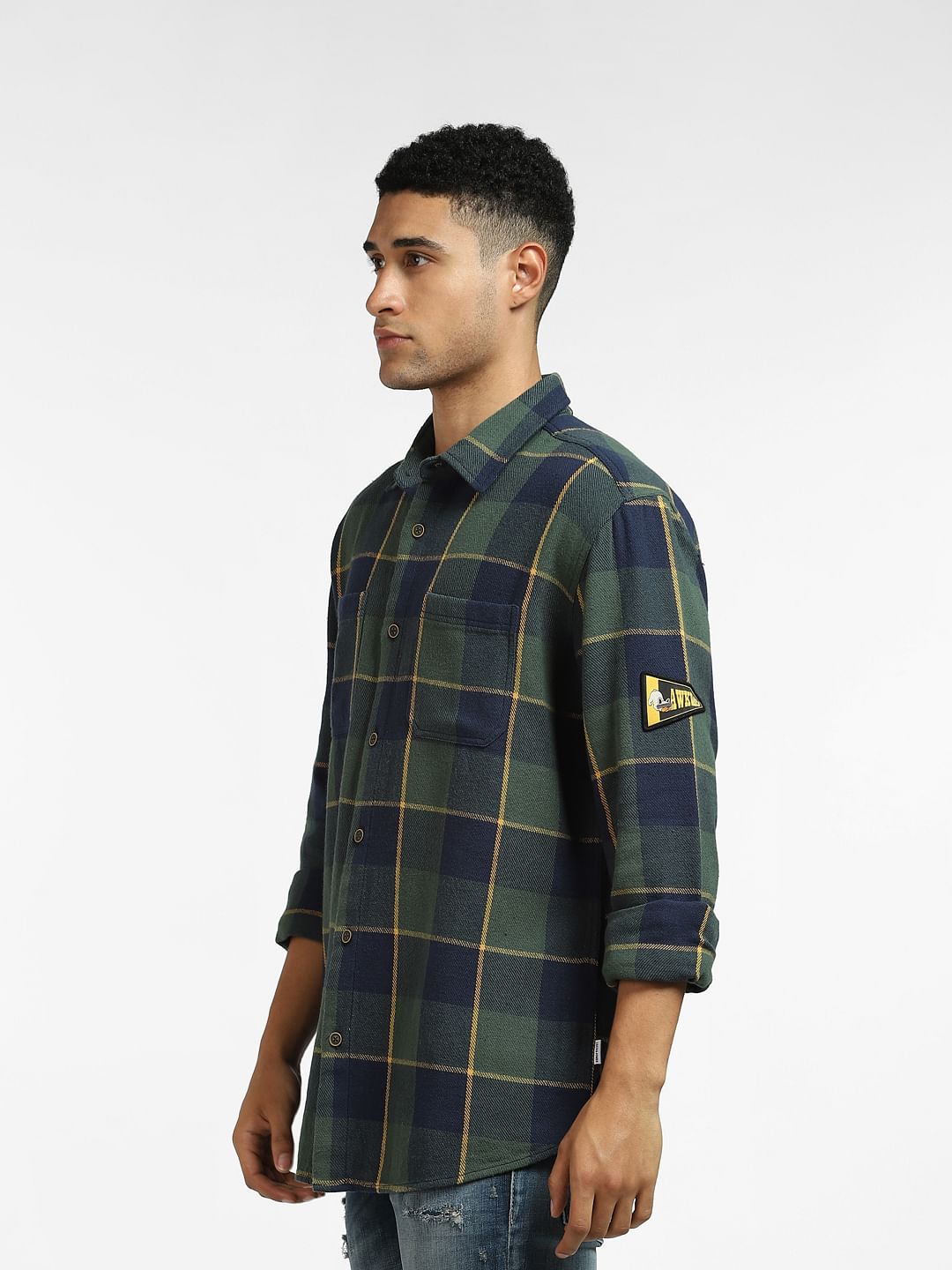 Green Check Full Sleeves Shirt