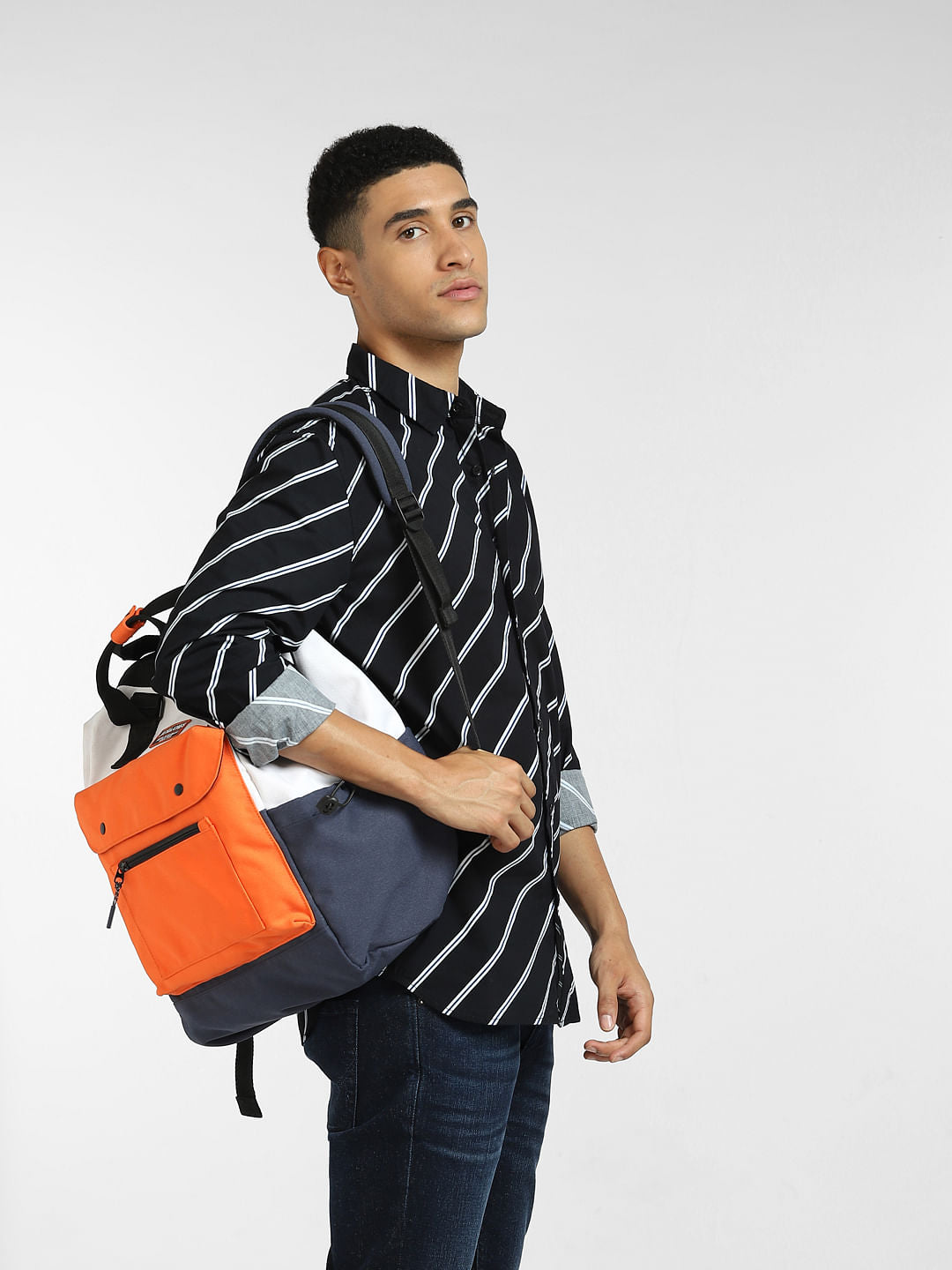 Black Striped Full Sleeves Shirt - S