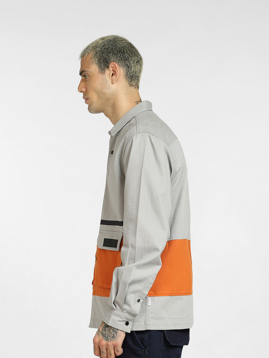 Grey Cut & Sew Oversized Shirt