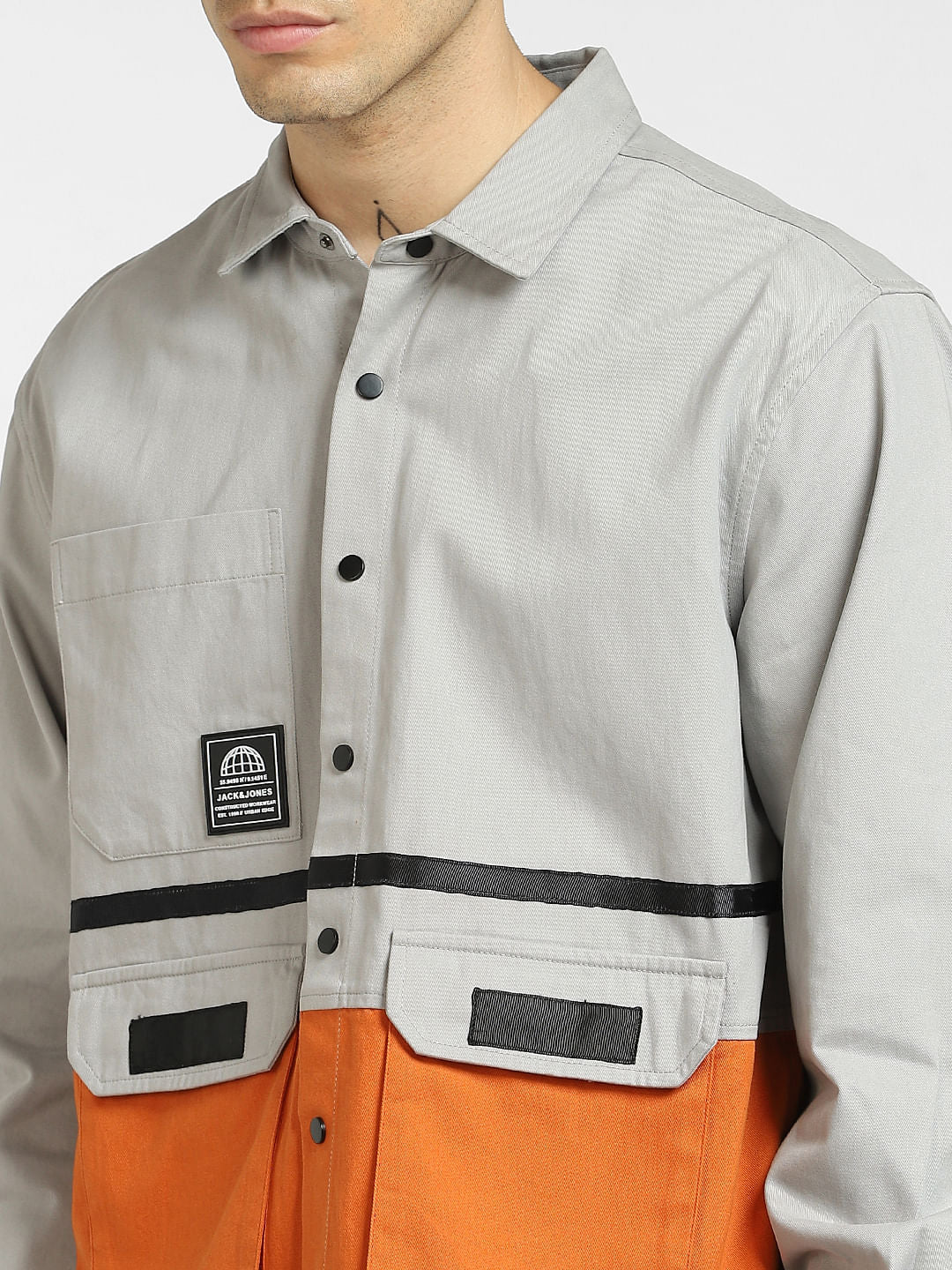 Grey Cut & Sew Oversized Shirt