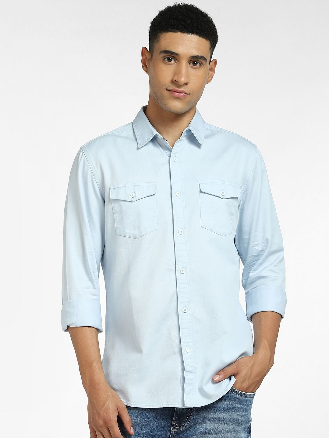 Light Blue Full Sleeves Shirt