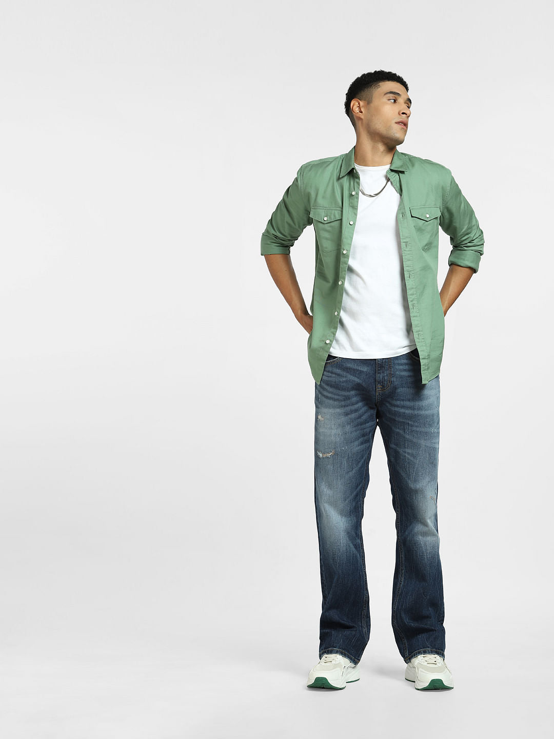 Green Full Sleeves Shirt - S