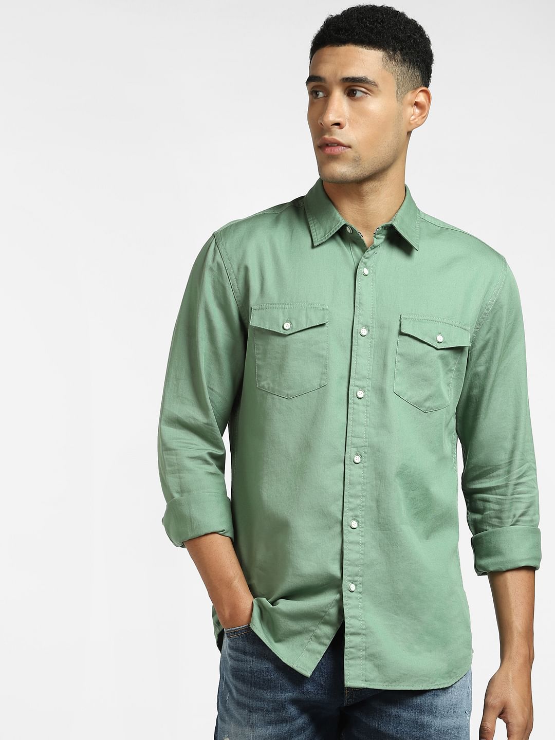 Green Full Sleeves Shirt