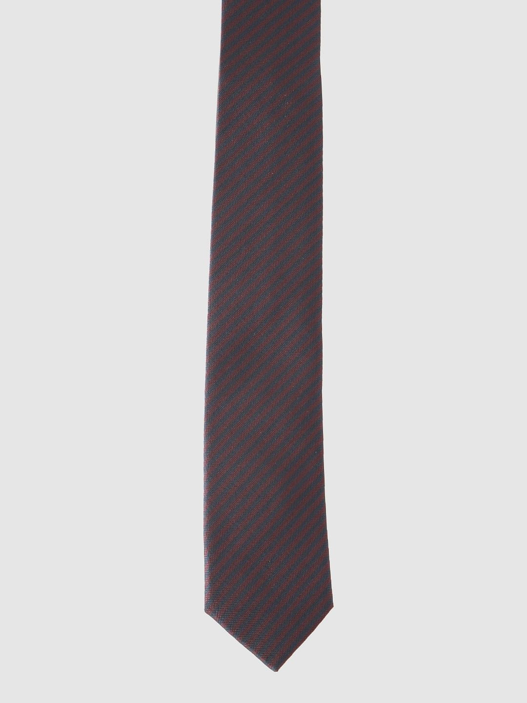 Purple And Grey Striped Tie - ONE
