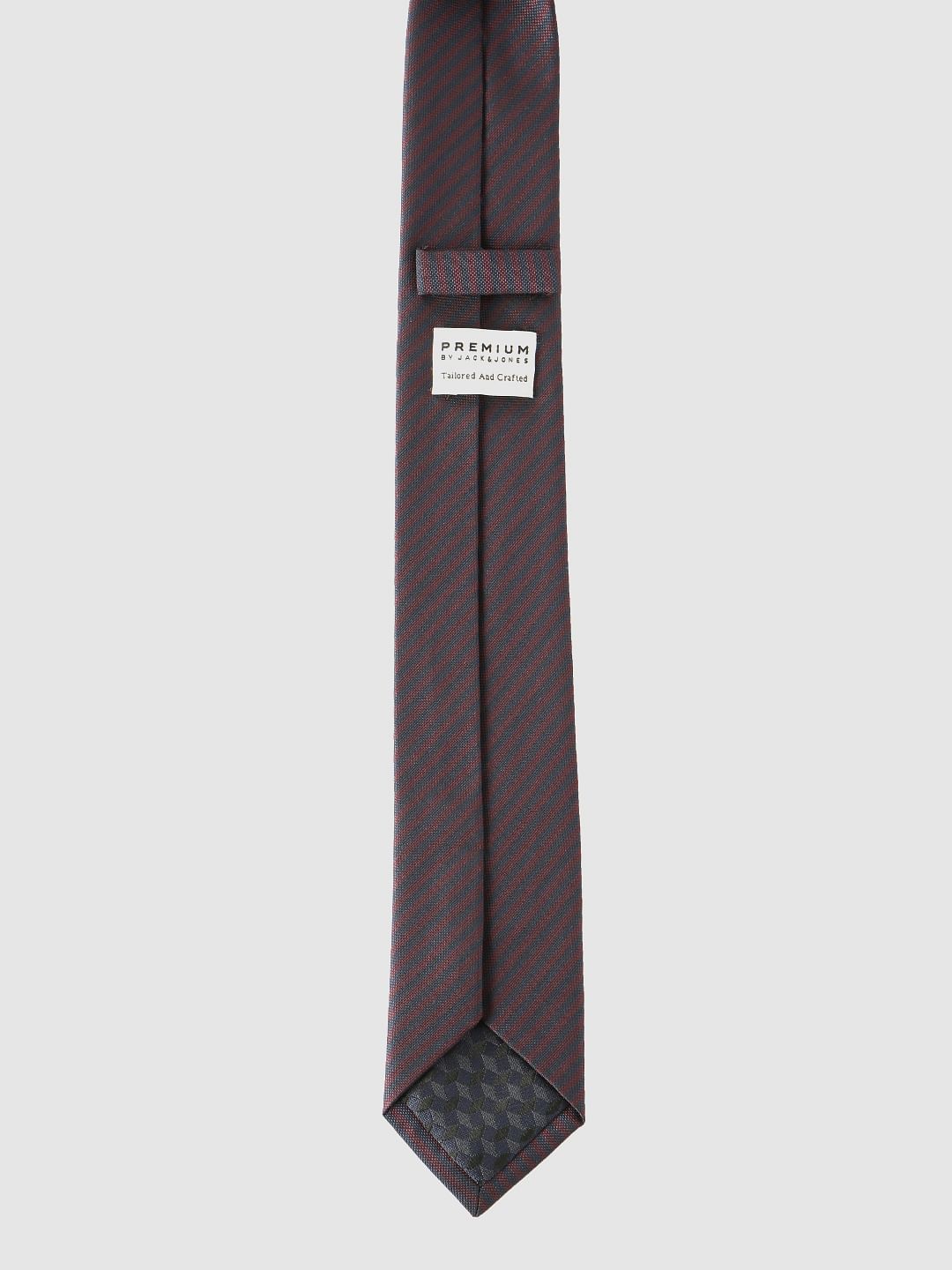 Purple And Grey Striped Tie