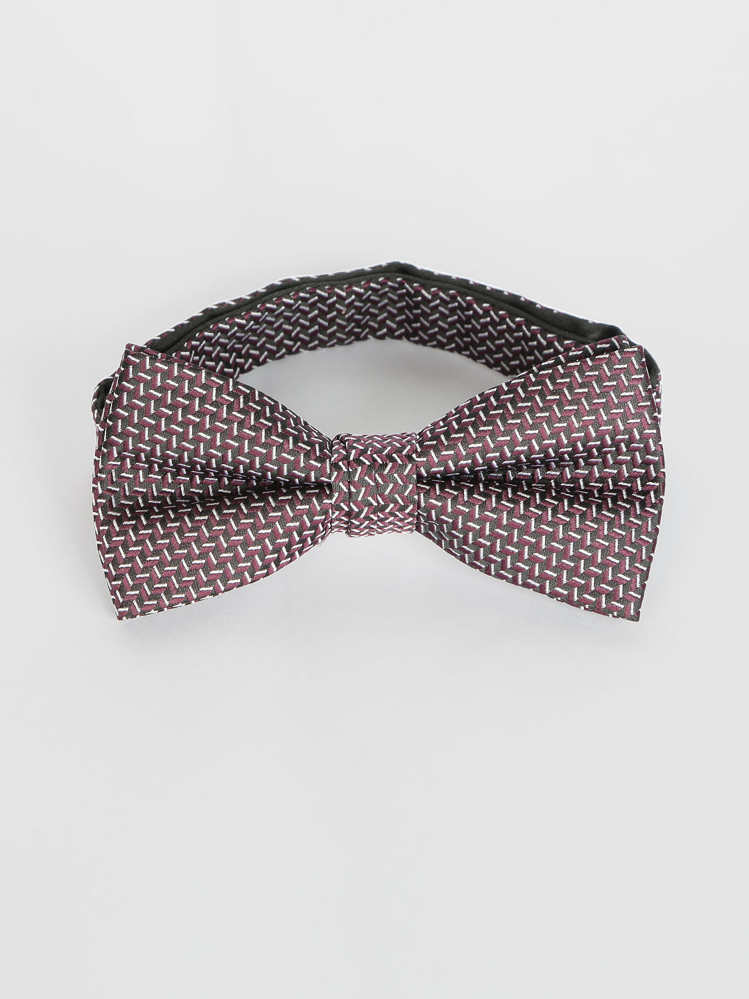 White Printed Bow Tie
