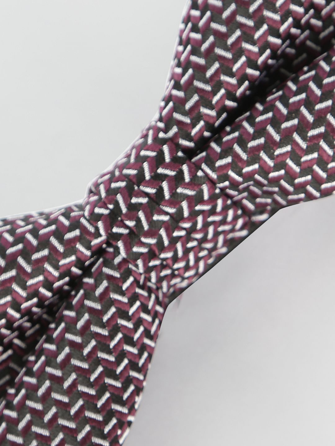 White Printed Bow Tie