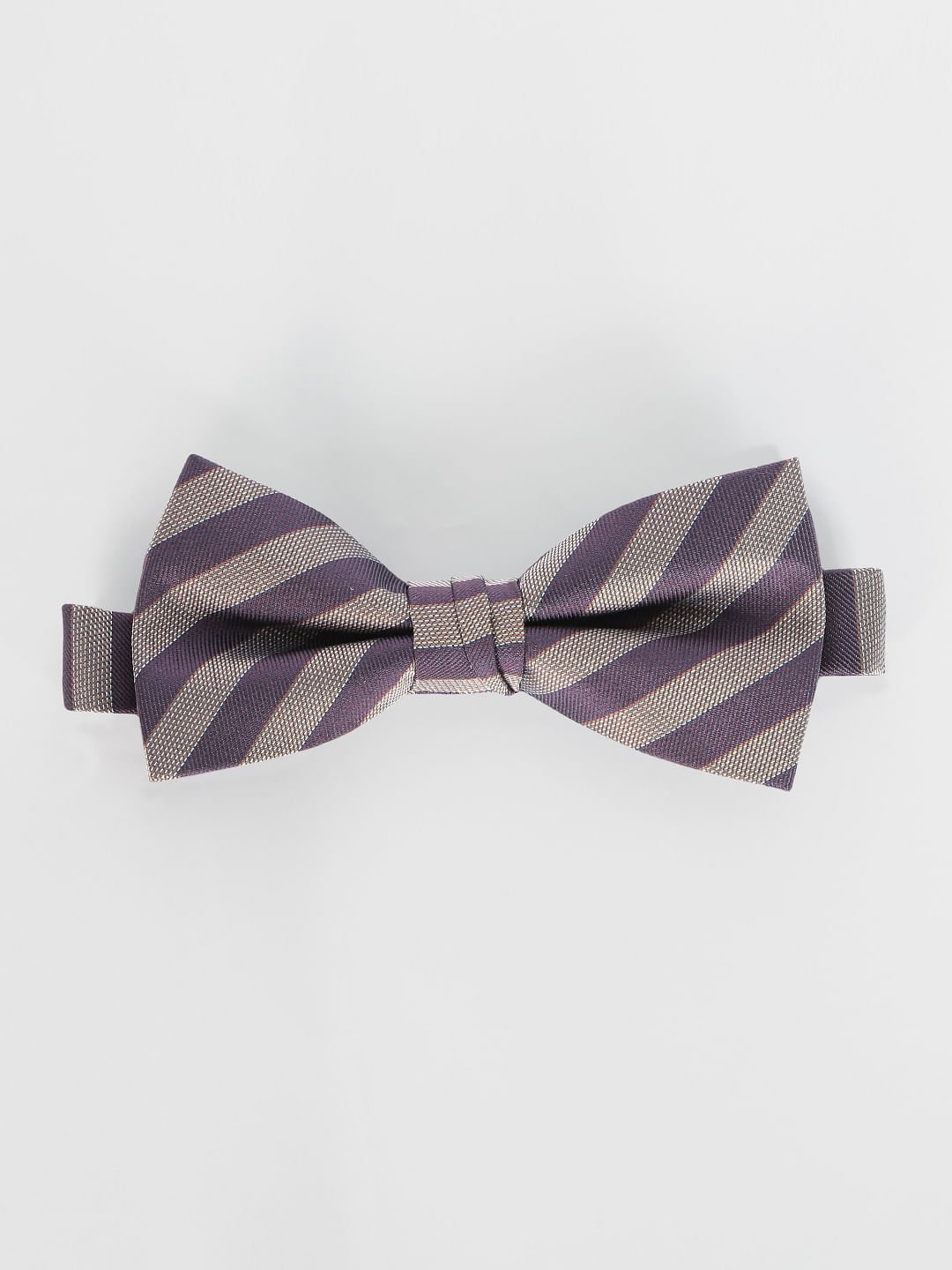 Brown Striped Bow Tie