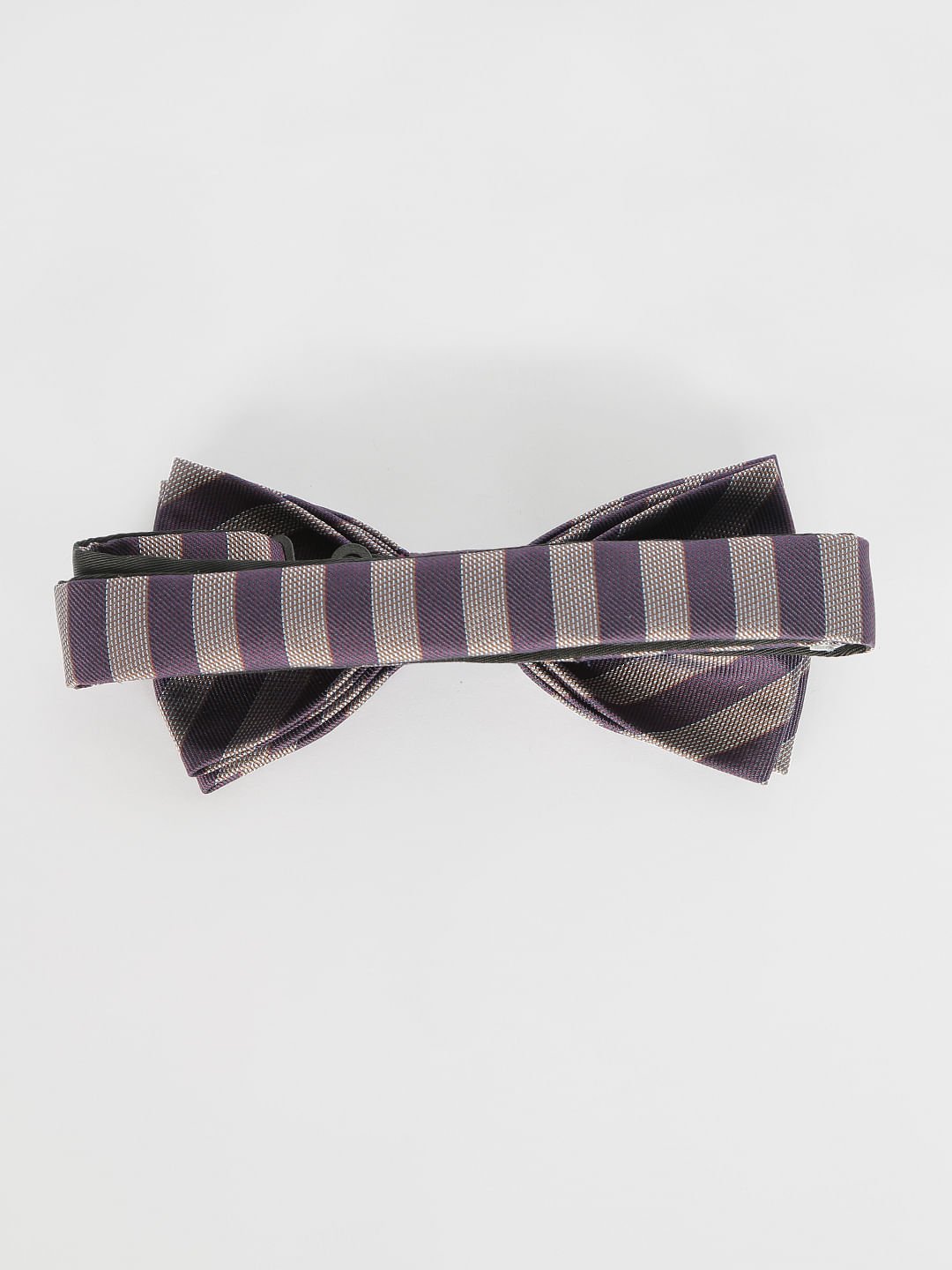 Brown Striped Bow Tie