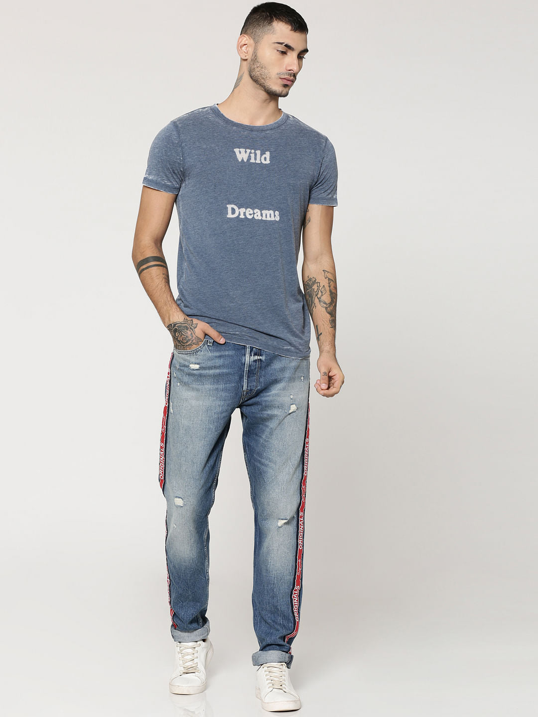 Blue Tape Detail Fred Anti Fit Jeans - 28/32