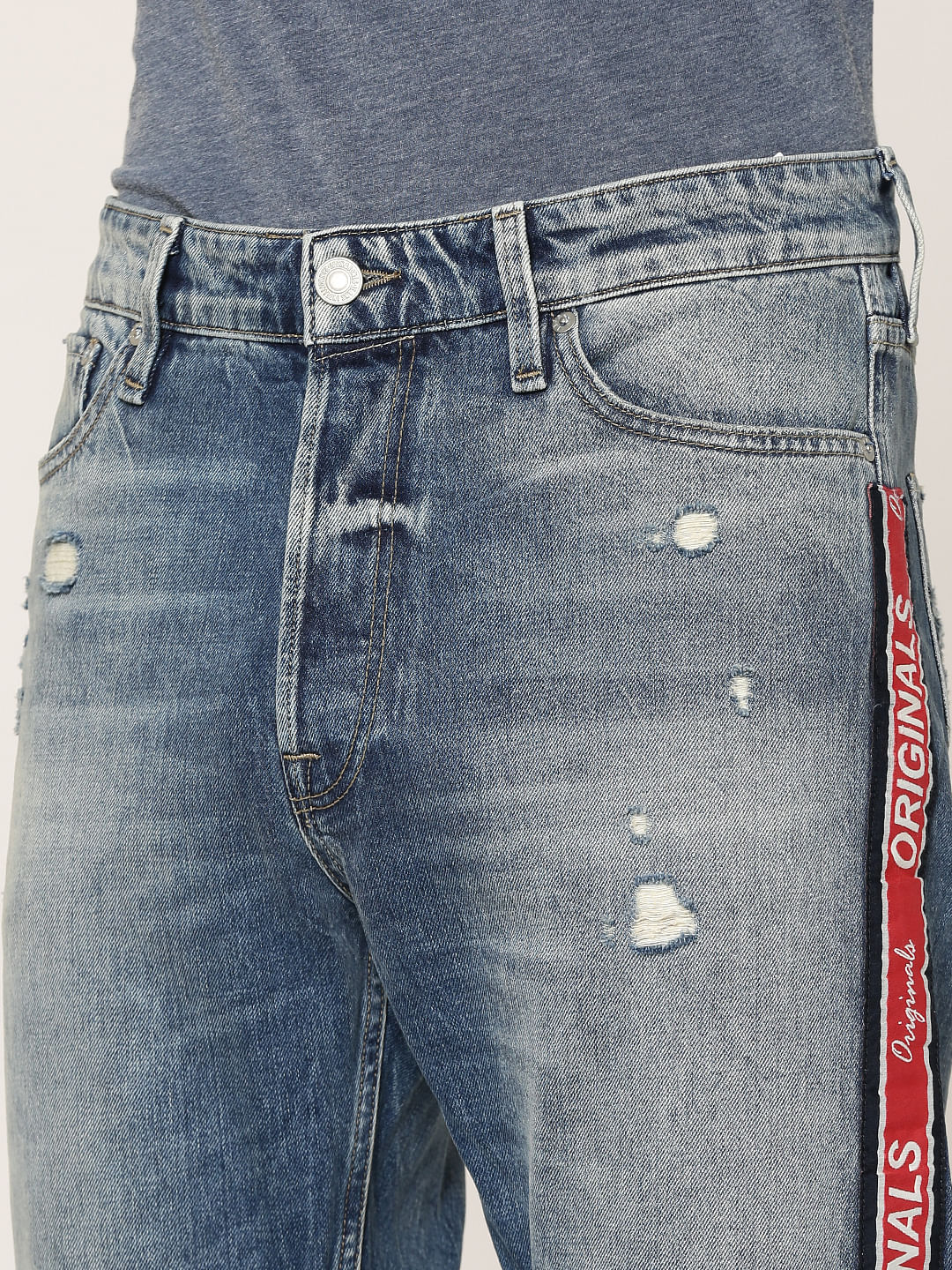 Blue Tape Detail Fred Anti Fit Jeans