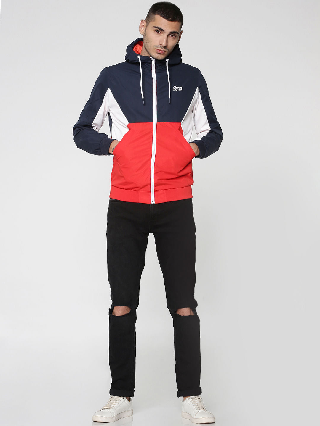 Blue Colourblocked Windcheater - S