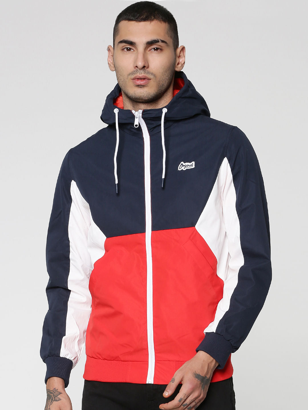 Blue Colourblocked Windcheater