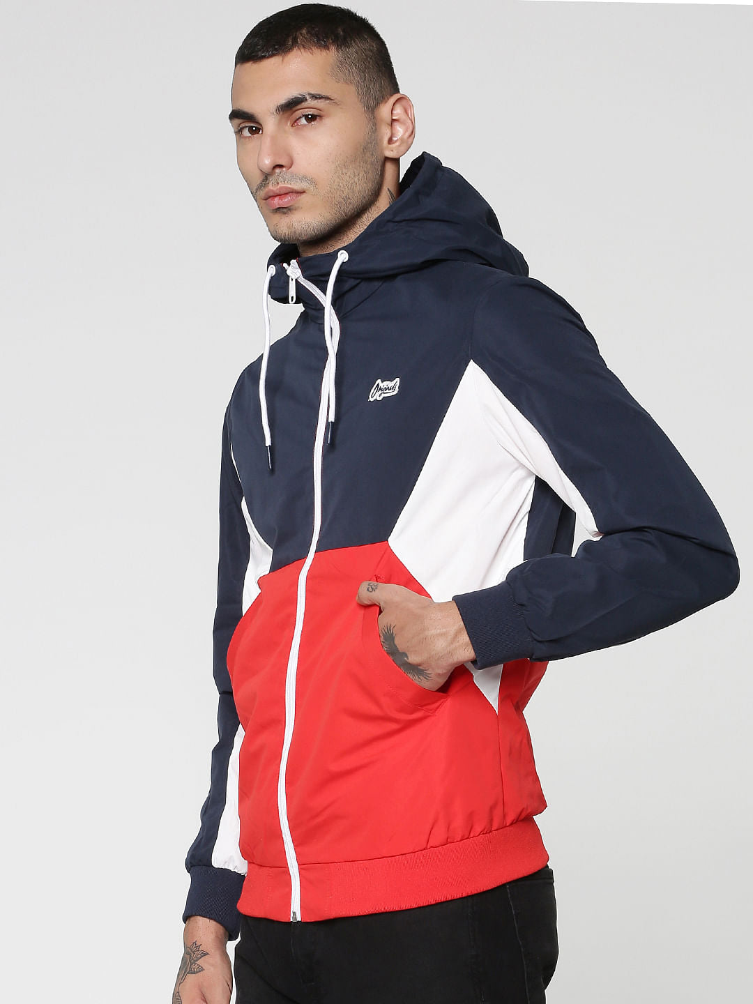 Blue Colourblocked Windcheater