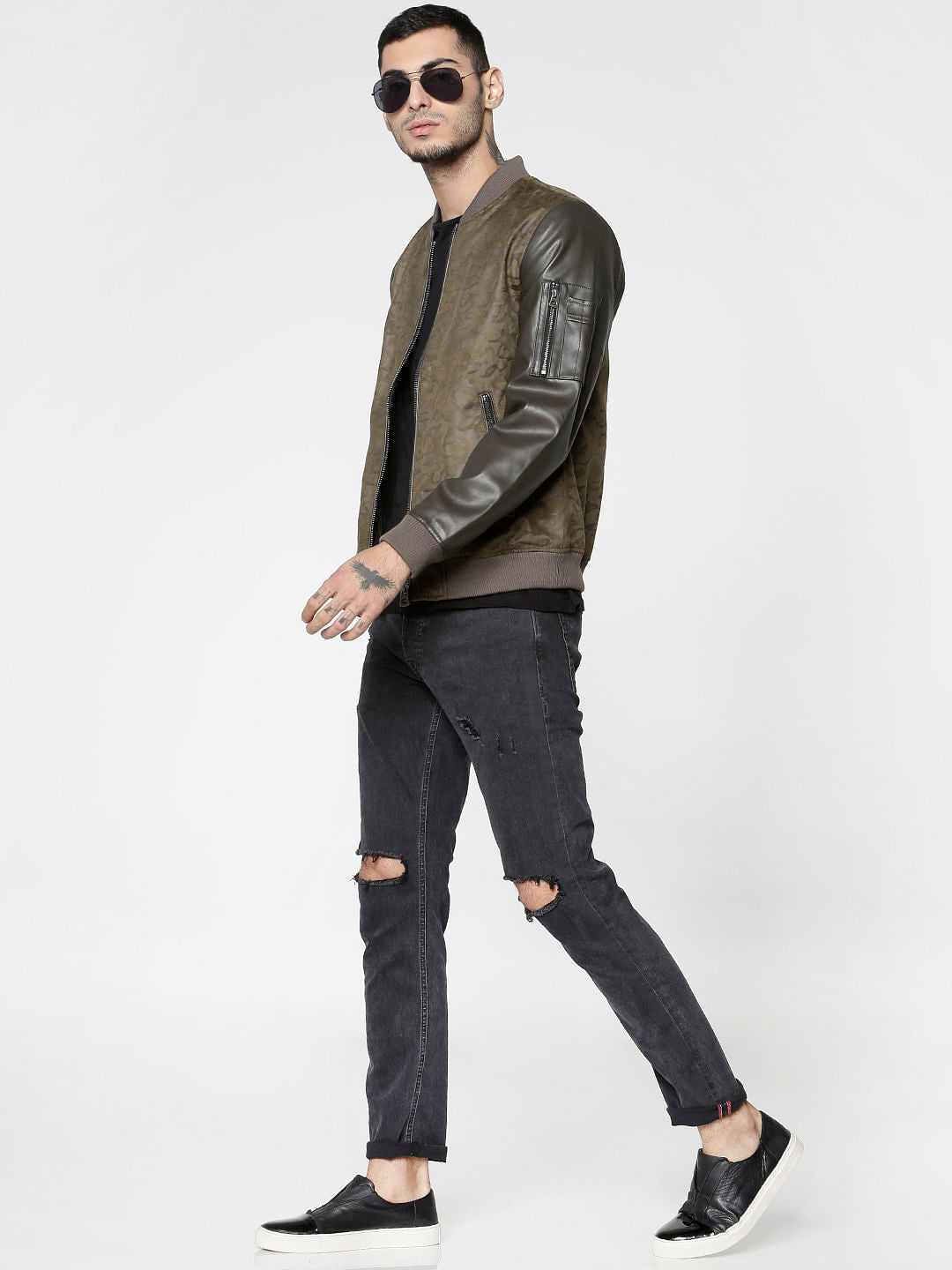 Green Camo Print Jacket - S